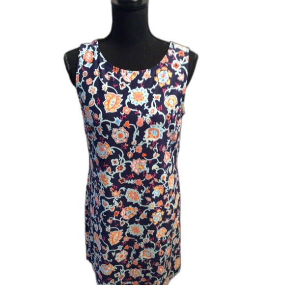 Talbots Dresses & Skirts - Talbots Floral Sleeveless Dress Medium M Blue VNC